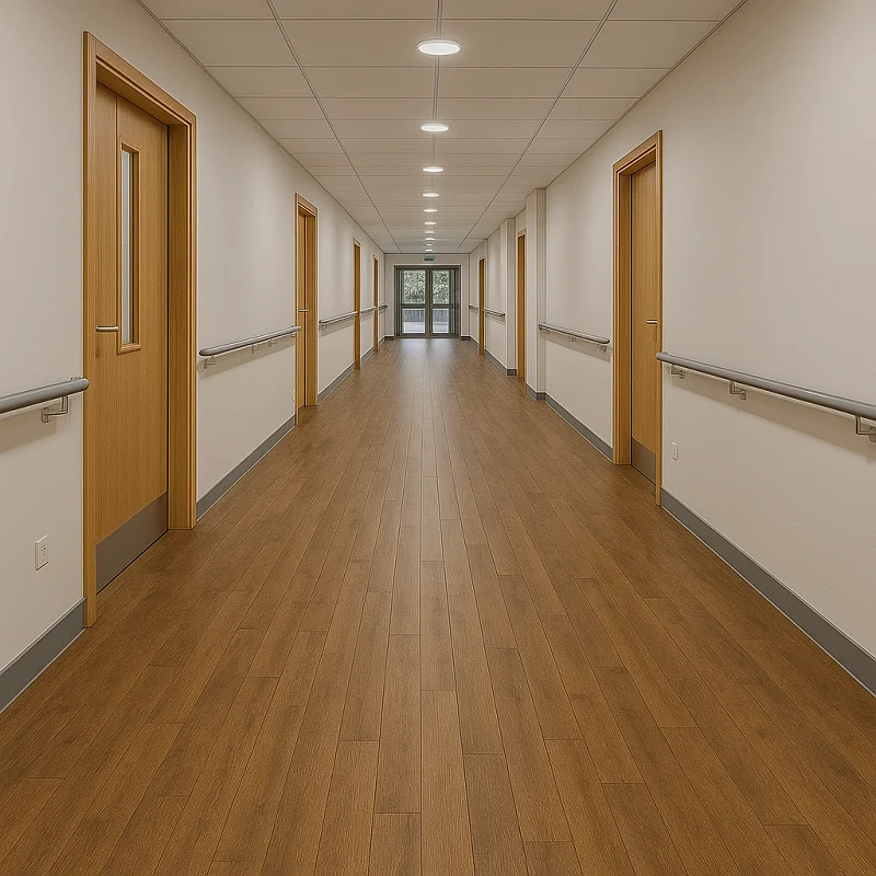 Linoleum Flooring in Corridor