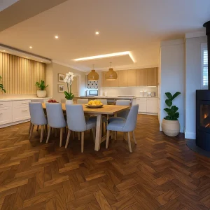 Walnut Parquet Flooring Walnut Parquet Flooring in Dining Room