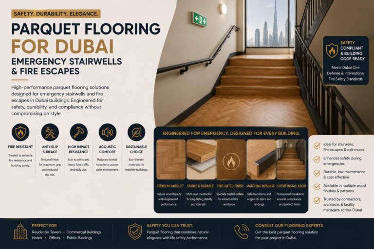 Read more about the article Parquet Flooring for Dubai Emergency Stairwells and Fire Escapes