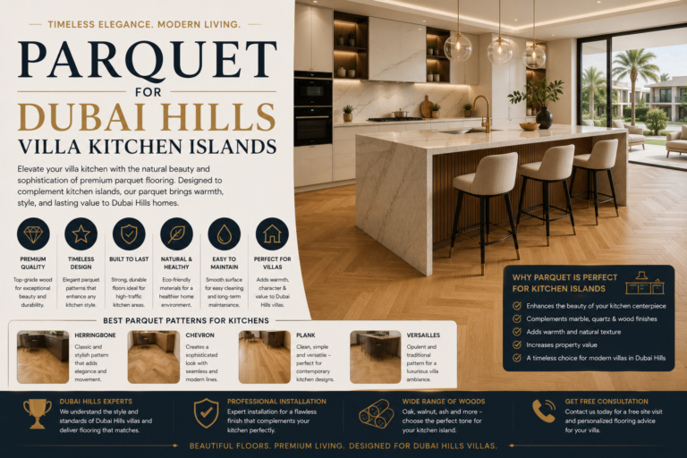 Read more about the article Parquet for Dubai Hills Villa Kitchen Islands