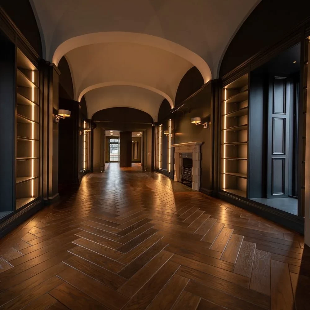 Commercial Dark Parquet Flooring