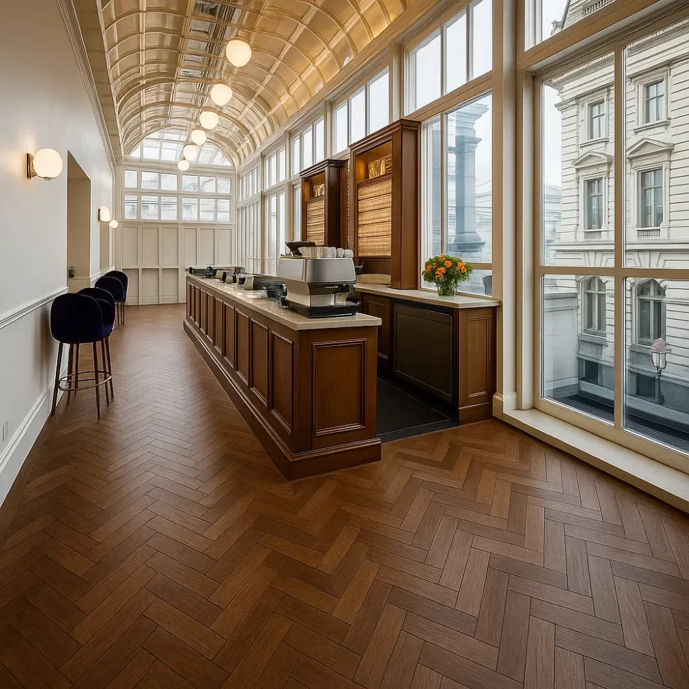 Walnut Parquet Flooring Commercial
